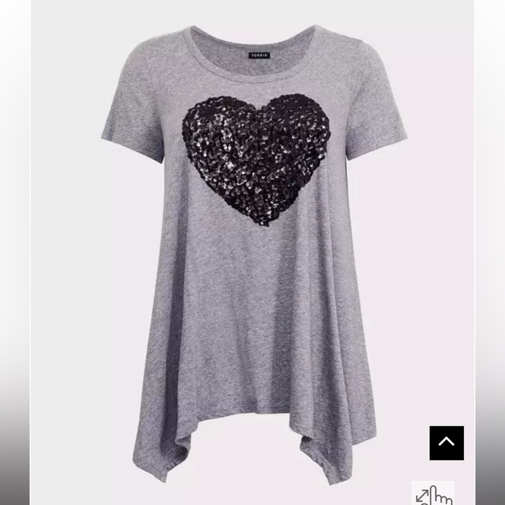 Torrid Heritage Slub Handkerchief Hem Tee Medium Heather Grey size medium - Picture 3 of 7